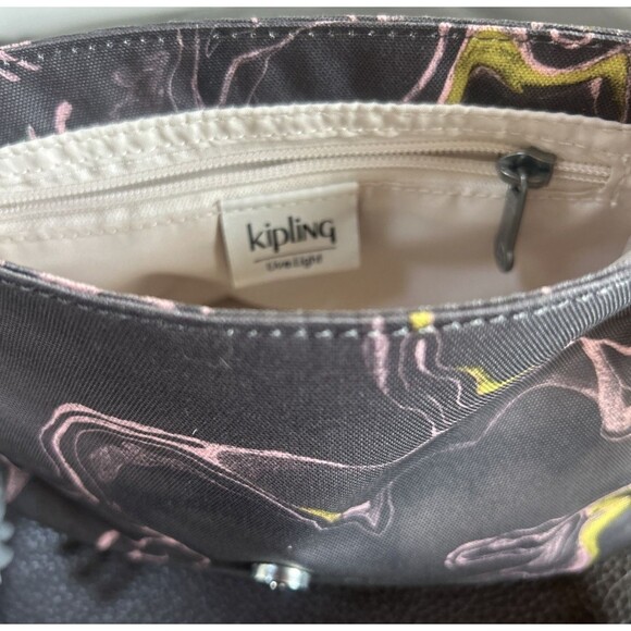 Kipling Sabian U PRT Small Flap Crossbody Bag Gray w/Soft Marble Print NEW - Picture 7 of 7